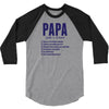 Papa Noun Definition 3/4 Sleeve Shirt