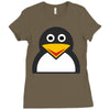 penguin face Ladies Fitted T-Shirt