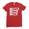 v6 swim bike run Ladies Fitted T-Shirt
