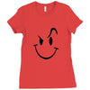 evil acid house smiley smily face mens t shirt Ladies Fitted T-Shirt