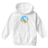 beach surfer silhouette birds sand waves palm Youth Hoodie