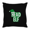 christmas head elf Throw Pillow