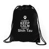 pets shih tzu Drawstring Bags
