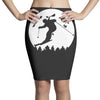 skiier moon moonlight silhouett Pencil Skirts