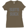 suits suck! t shirt t funny comedy on tv large Ladies Fitted T-Shirt