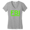 mens fbi print casual slim Women's V-Neck T-Shirt