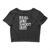 real men shoot raw funny photography Crop Top
