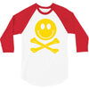 smiley pirate skull and crossbones 3/4 Sleeve Shirt