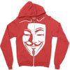 v per vendetta face film horror cinema&amp;tv Zipper Hoodie
