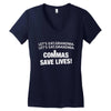 commas save lives t shirt Women's V-Neck T-Shirt