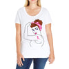 breast cancer girl power Ladies Curvy T-Shirt
