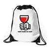 party a drink Drawstring Bags