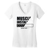 muscles installing Women's V-Neck T-Shirt