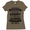 Super Cool Granny Of A Freaking Awesome Grandson Ladies Fitted T-Shirt