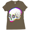 skull glitch Ladies Fitted T-Shirt