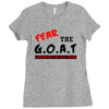 the goat white t shirt greatest of all time basketball baseball footba Ladies Fitted T-Shirt