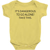 it's dangerous to go alone!take this. Baby Bodysuit