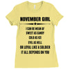 Super November Girl Ladies Fitted T-Shirt