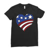 disstressed america flag heart Ladies Fitted T-Shirt