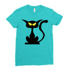 black cat Ladies Fitted T-Shirt