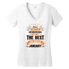 All Women Created Equal But The Best Born In January Women's V-Neck T-Shirt