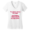 drink wine in ractangle Women's V-Neck T-Shirt
