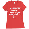 if you can read this i have capsized Ladies Fitted T-Shirt