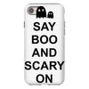 say boo and scary on 2 iPhone 8