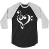 music heart rock baseball 3/4 Sleeve Shirt