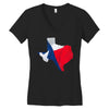 Eroded Texas Map With Flag Women's V-Neck T-Shirt