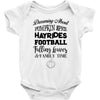 dreaming about pumpkin spice hayrides footbal falling leaves family ti Baby Bodysuit