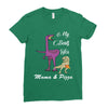 mama &amp; pizza dinasour. Ladies Fitted T-Shirt