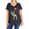 astronaut basketball planet Ladies Curvy T-Shirt