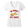 in rust we trust  rat beetle hot rod Women's V-Neck T-Shirt