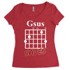 gsus saves chord Women's Triblend Scoop T-shirt