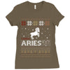 santa aries xhristmas ugly t shirts Ladies Fitted T-Shirt