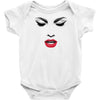 girl eye face red libs Baby Onesie