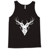deer head vector white logo Tank Top