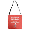 all i want for christmas is a cure carcinoid cancer Adjustable Strap Totes