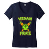 vegan pirate Women's V-Neck T-Shirt