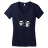 SKULL ON TWO FACE Women's V-Neck T-Shirt