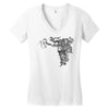 girl butterfly head Women's V-Neck T-Shirt