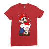 mario licking toad Ladies Fitted T-Shirt