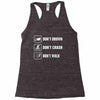 Don't drown crash walk Tee Swim Bike Run Triathle Racerback Tank