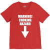 warning choking hazard printed V-Neck Tee