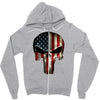 skull us flag Zipper Hoodie