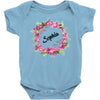 Floral Baby Name Baby Bodysuit