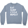 eat sleep cycle repeat Crewneck Sweatshirt