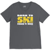 born to ski forced to work V-Neck Tee