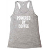 powered by coffee Racerback Tank